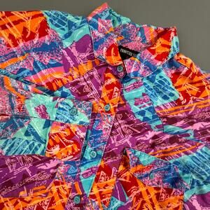 Vintage Frontier Series Western Shirt L Women’s Neon Rodeo 90s